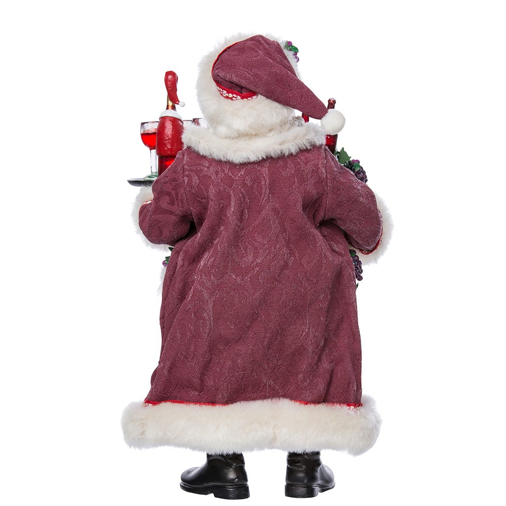 Kurt Adler 11.5-Inch Fabriché Santa with Wine Basket